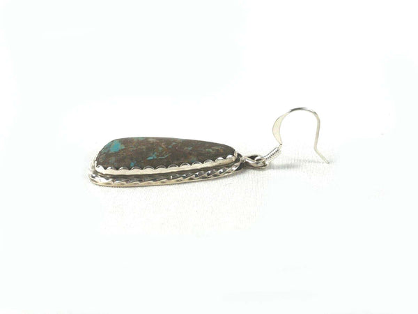 Navajo Turquoise Sterling Silver Dangle Drop Earrings Roy Billie Native American