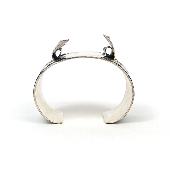 Peyote Bird Navajo Watch Band Tom Ahasteen Sterling Silver Crushed Turquoise