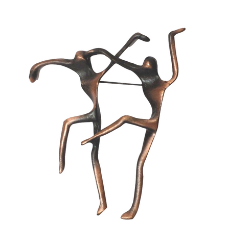 Mid Century Modernist Copper Modern Dance Dancer Pin