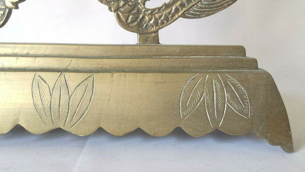 Vintage Engraved Chinese Dragon Brass Hanging Bell 10.5"