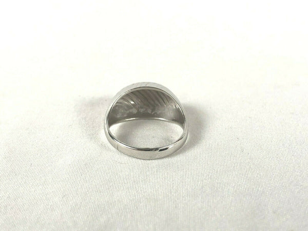 Beau Domed Ribbed Raised Sterling Silver 925 Ring Sz 5 Estate Find