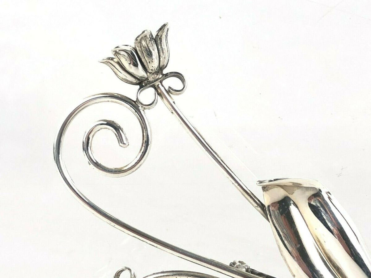 Vintage Goldberg Kirschman GK Co Sterling Silver Flower Brooch Pin 4 5