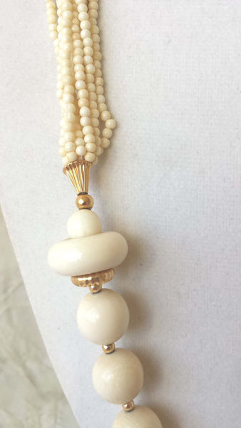 Estate Jewelry 14k Yellow Gold Necklace 31.5" Vintage Geisha Netsuke Bead