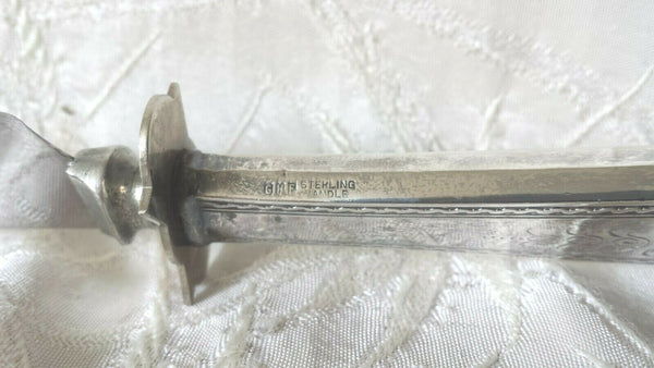 Vintage G.H. French GHF Sterling Silver Carving Knife 12.5"
