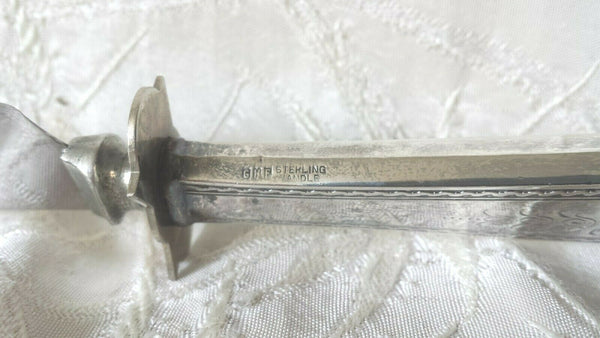 Vintage GHF G.H. French Sterling Silver Carving Knife 10 3/8"