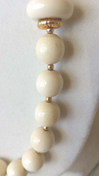 Estate Jewelry 14k Yellow Gold Necklace 31.5" Vintage Geisha Netsuke Bead