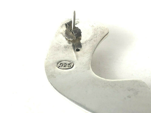 Puffed Amethyst Peridot Modernist Sterling Silver 925 Earrings Estate Find 2"