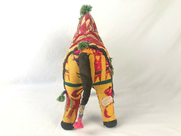 Vintage Large Nandi Brahma Bull Embroidered Fabric w Mirrors Made in India