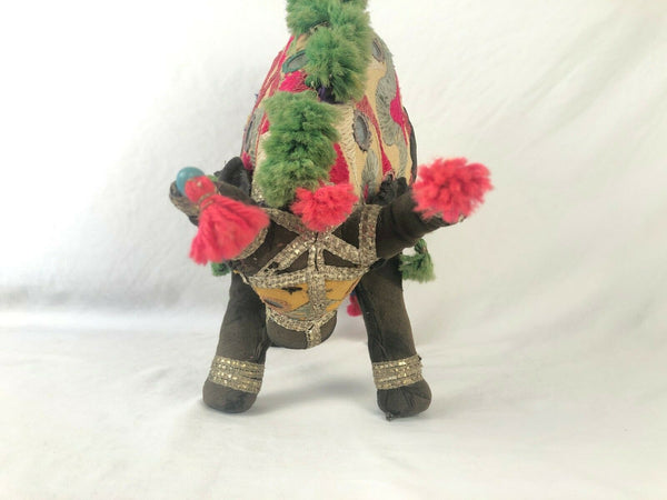 Vintage Large Nandi Brahma Bull Embroidered Fabric w Mirrors Made in India