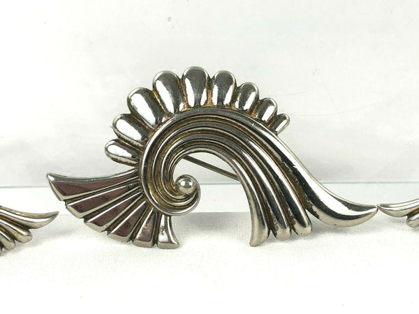Mid Century 1960's Sterling Silver 925 Screw Back Earrings Pin Set Signed ARO