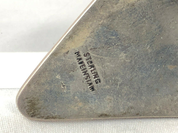 Siamese Siam Sterling Silver 925 Niello Enamel Thai Dancer Clip Coat Dress Shoe