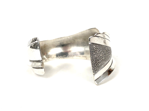 80's Lex Billie Navajo Solid Sterling Silver 925 Small Cuff Bracelet Estate Find