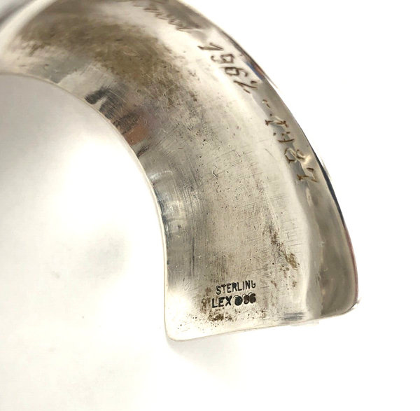 80's Lex Billie Navajo Solid Sterling Silver 925 Small Cuff Bracelet Estate Find