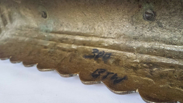 Vintage Engraved Chinese Dragon Brass Hanging Bell 10.5"