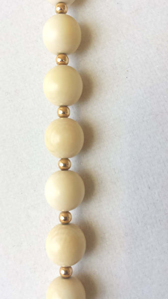 Estate Jewelry 14k Yellow Gold Necklace 31.5" Vintage Geisha Netsuke Bead