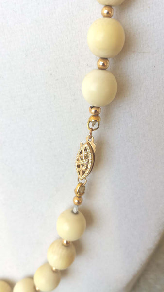 Estate Jewelry 14k Yellow Gold Necklace 31.5" Vintage Geisha Netsuke Bead