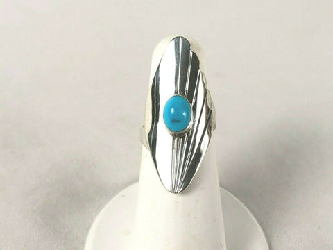 Navajo Sterling Silver Turquoise Ring Sz 5.75 Ben Shiley Estate Find