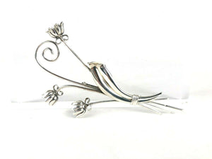 Jewel Art Brand 925 Sterling Silver Vintage Rose Brooch Pin 2