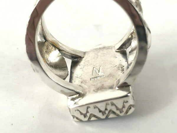 Navajo Australian Boulder Opal Ring Sterling Silver Sz 12.75 Nathan Lefthand