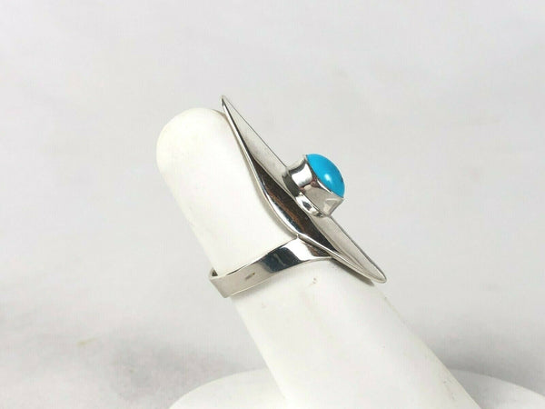 Navajo Sterling Silver Turquoise Ring Sz 5.75 Ben Shiley Estate Find