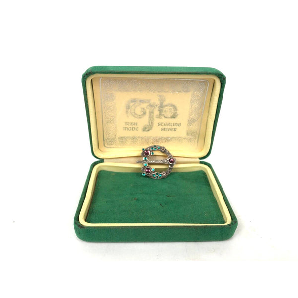 Irish Tara Brooch Vtg Petite Sterling Silver 925 w Original Box TJH Pre-Owned